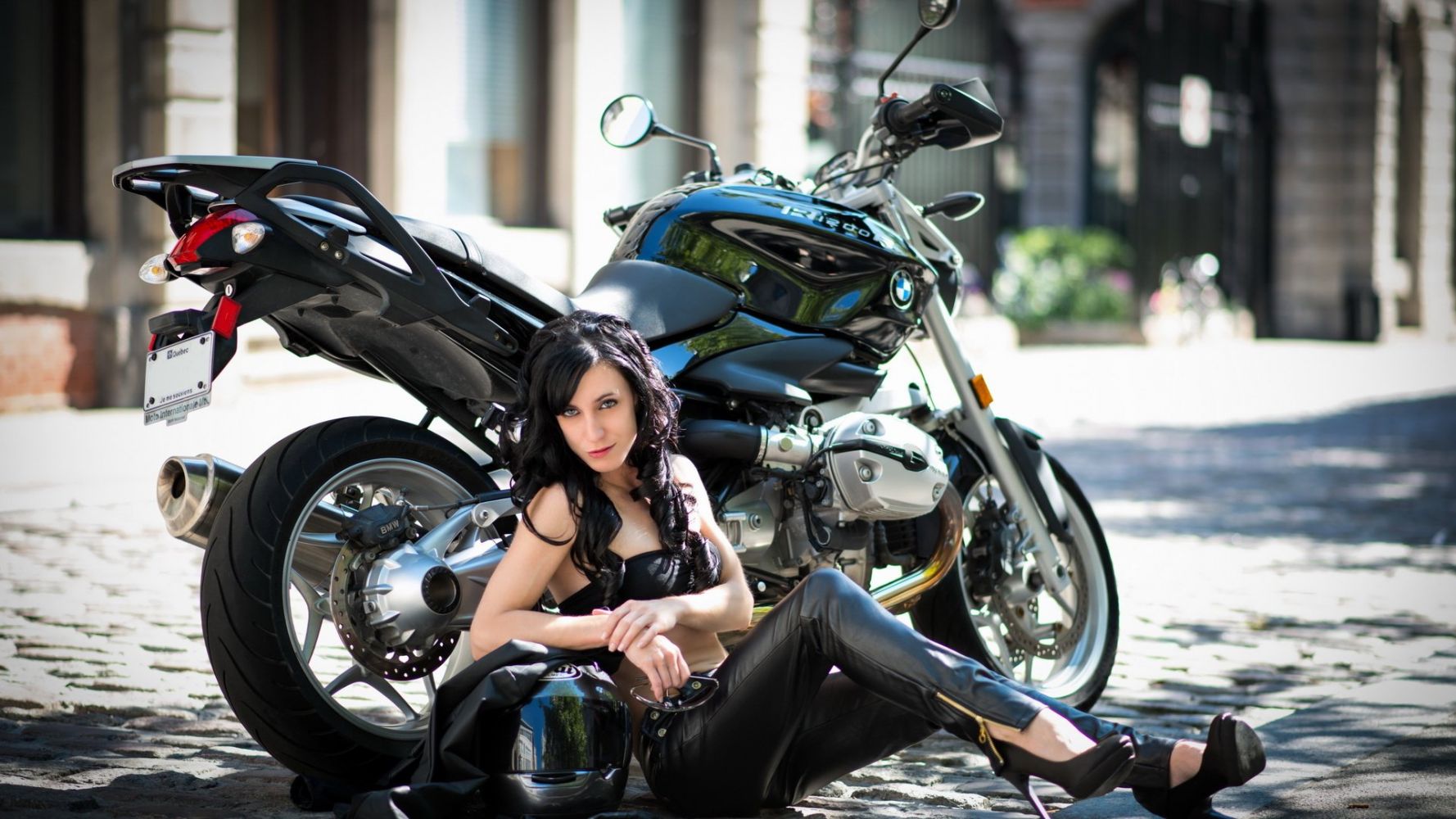 European women on bikes in Long Beach