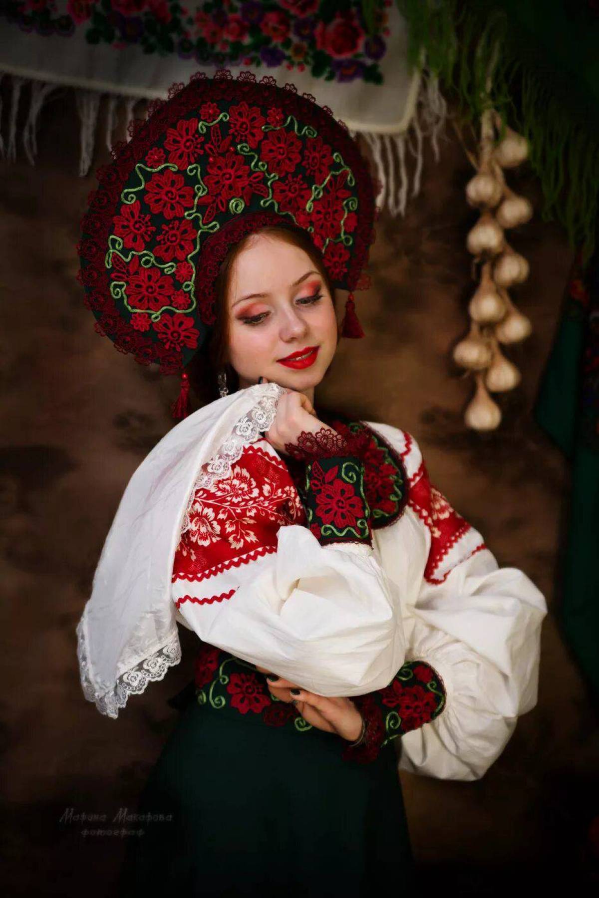 Women in Slavic costumes underwear in Long Beach